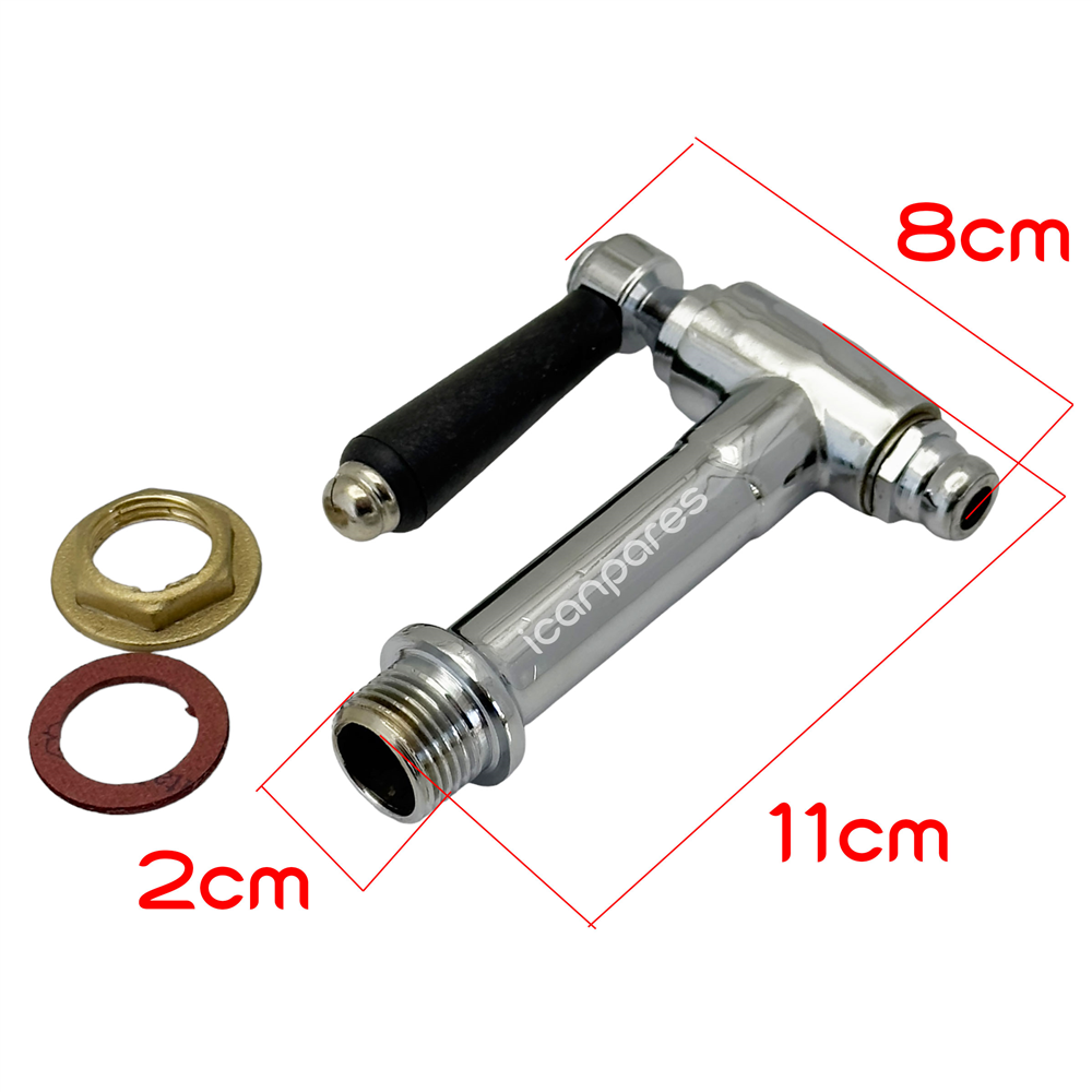 Semaver Musluk Göstergesiz, Dıştan Dişli, Contalı, Somunlu, Demir, Kazan ve Çaymatik Musluğu 11X8cm