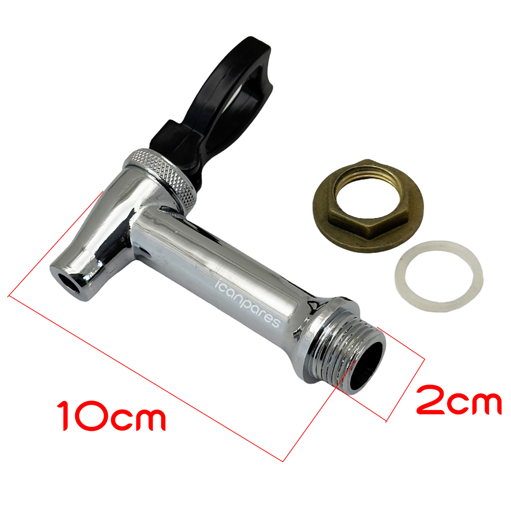 Semaver Musluk Göstergesiz, Dıştan Dişli, Contalı, Somunlu, Demir, Kazan Meşale Musluğu 10cm