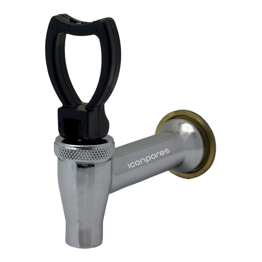 Semaver Musluk Göstergesiz, Dıştan Dişli, Contalı, Somunlu, Demir, Kazan Meşale Musluğu 10cm