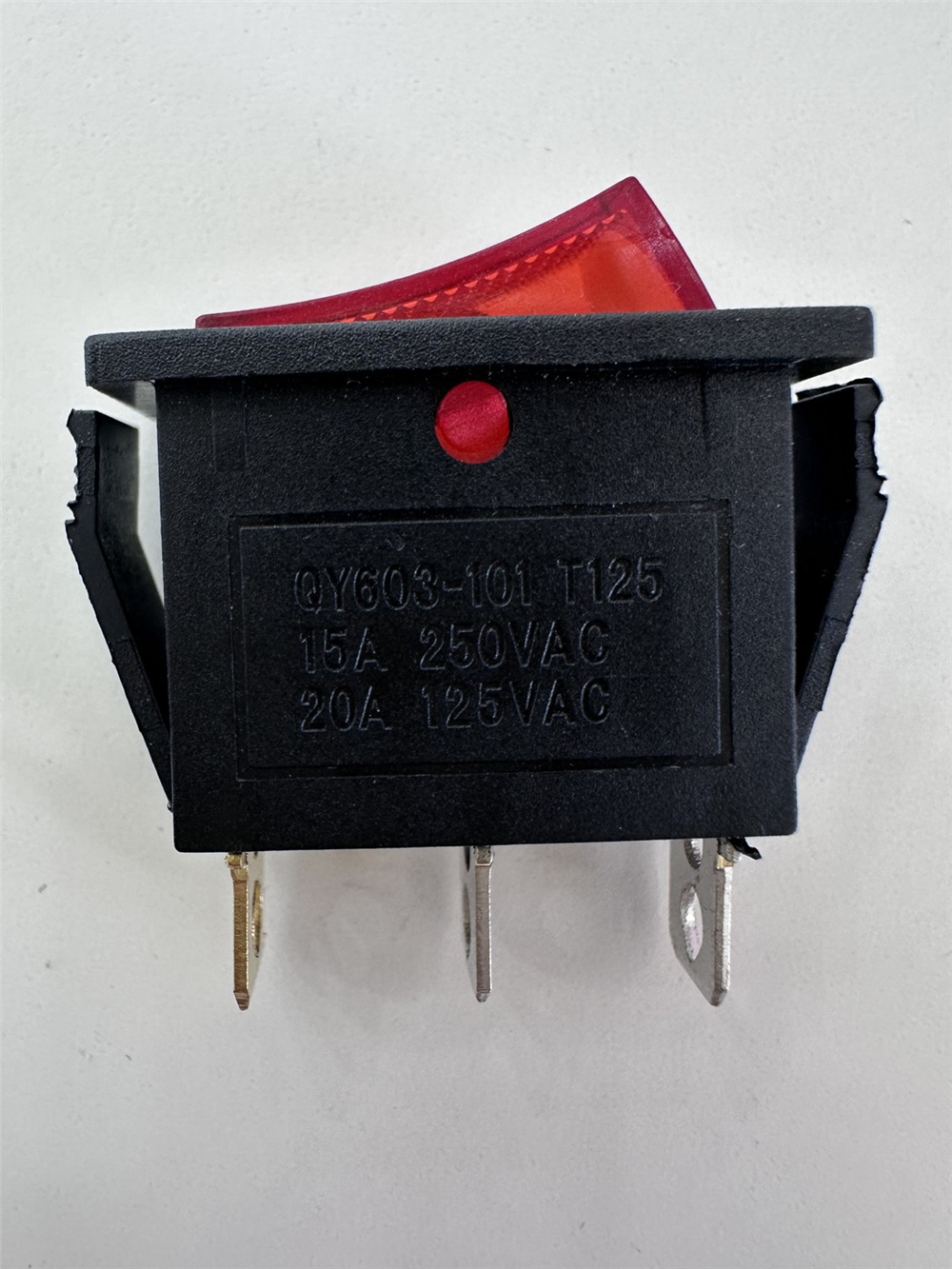 Universal Tekli İnce Işıklı Soba Anahtarı - 15A 250V - Kırmızı