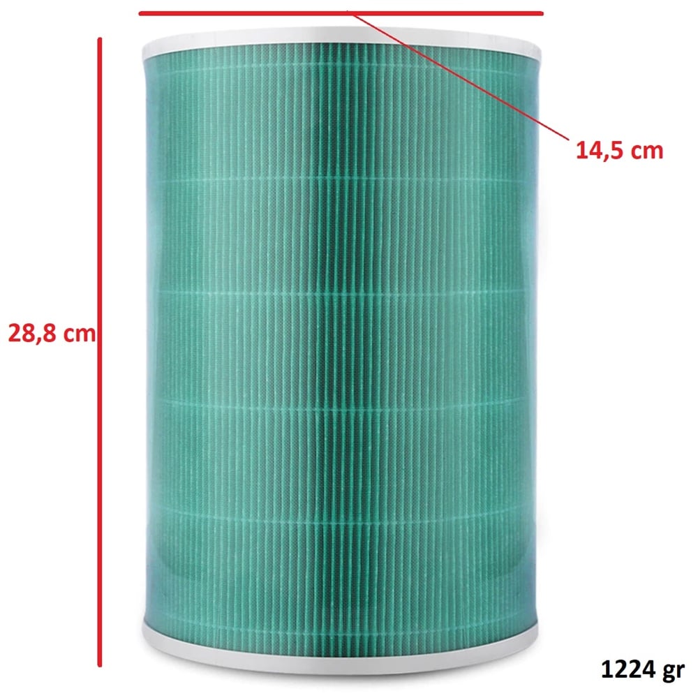 Uyumlu Smart Air Purifier Pro/2/2S/2H/3H Hava Temizleyici Karbonlu Hepa Filtre Yeşil
