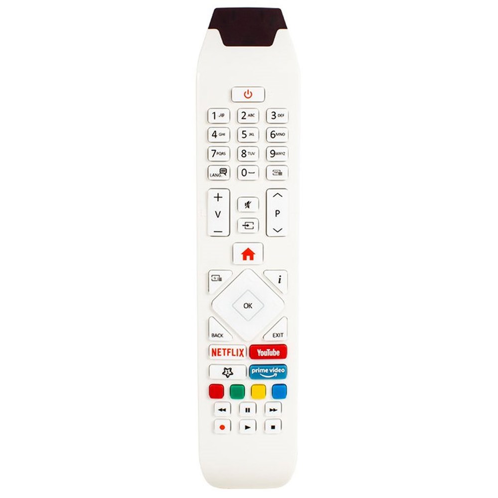Vestel Uyumlu RCA343140P Youtube-Netflix-Prime Video Tuşlu Lcd-Led Tv Kumanda Beyaz