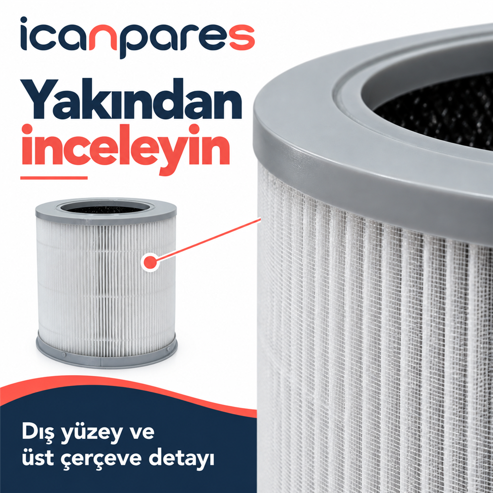 Xiaomi Uyumlu Smart Air Purifier 4 Compact AC-M18-SC Hava Temizleyici Filtresi - Aktif Karbonlu