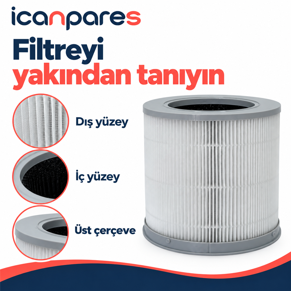 Xiaomi Uyumlu Smart Air Purifier 4 Compact AC-M18-SC Hava Temizleyici Filtresi - Aktif Karbonlu