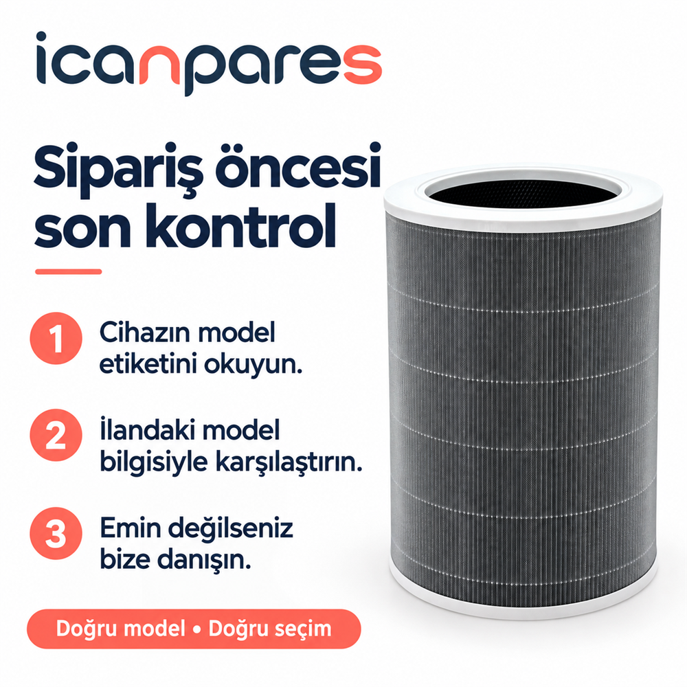 Xiaomi Uyumlu Smart Air Purifier 4 Hava Temizleyici ile Uyumlu Entegre Aktif Karbon Çekirdek Filtreli Anti Bakteriyel Silindirik HEPA