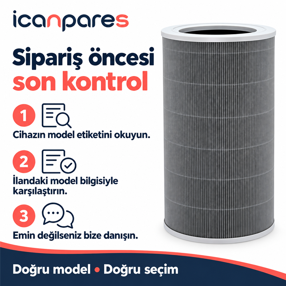 Xiaomi Uyumlu Smart Air Purifier 4 Lite AC-M17-SC Hava Temizleyici Filtresi - Aktif Karbonlu