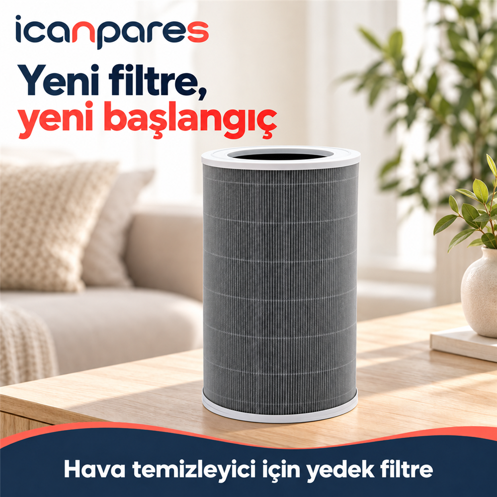 Xiaomi Uyumlu Smart Air Purifier 4 Pro Hava Temizleyici ile Uyumlu Entegre Aktif Karbon Çekirdek Filtreli Anti Bakteriyel Silindirik