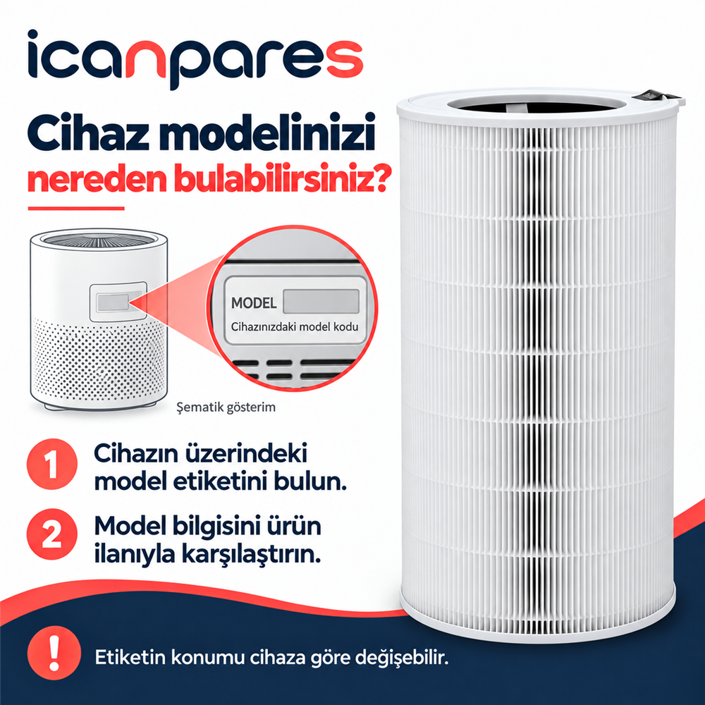 Xiaomi Uyumlu Smart Air Purifier Elite Y-600 Hava Temizleyici Filtresi - Aktif Karbonlu HEPA Tipi