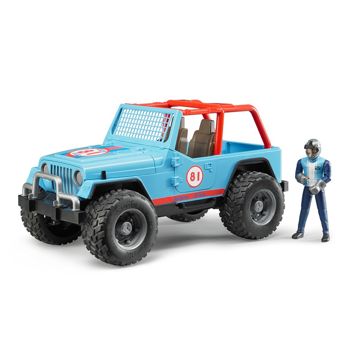 BRUDER Jeep Cross Safari Aracı & Kasklı Pilotu -  Mavi -BR02541