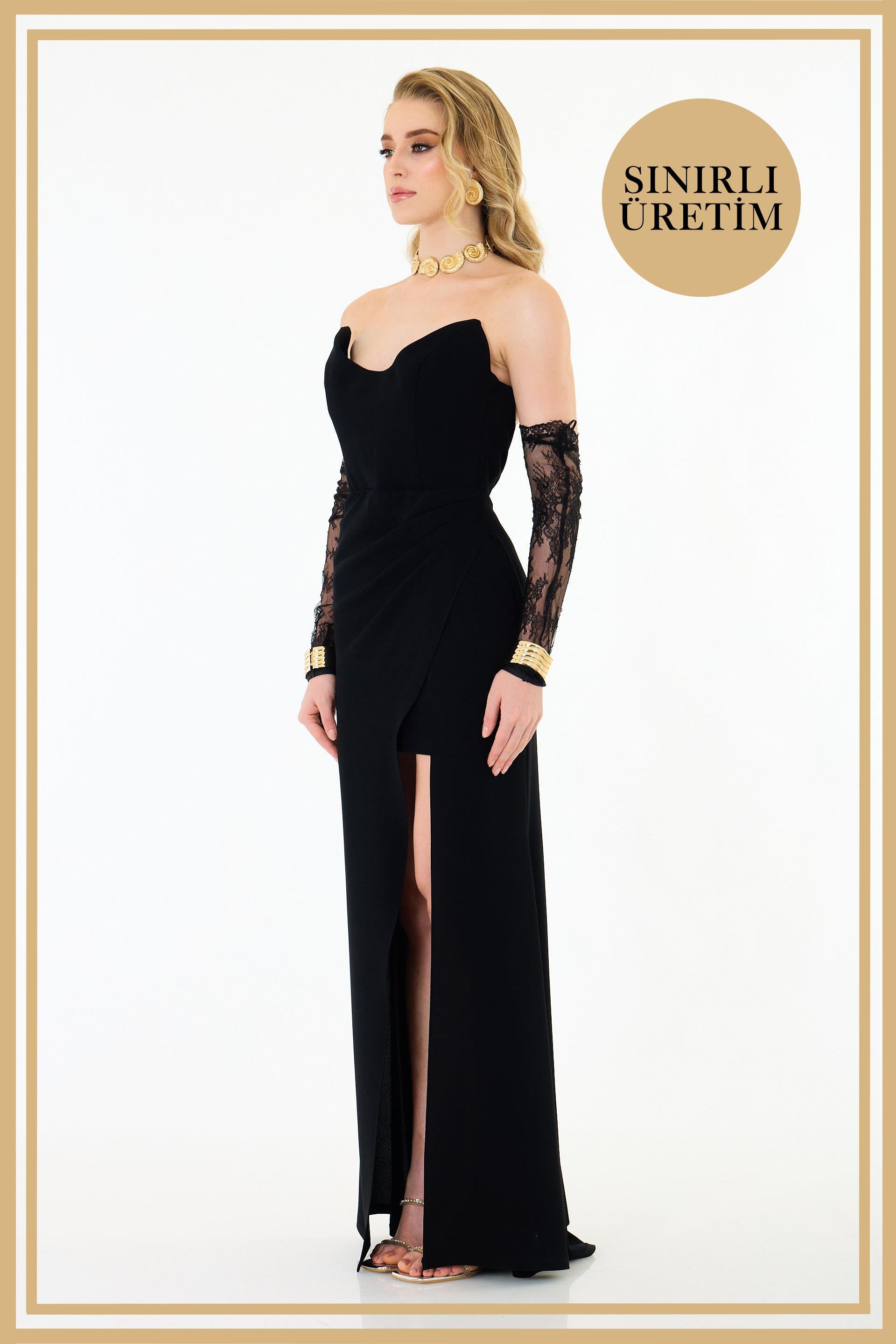 40002-27CARMENCarmen Limited Edition | MATHİLDA Siyah Uzun Elbise