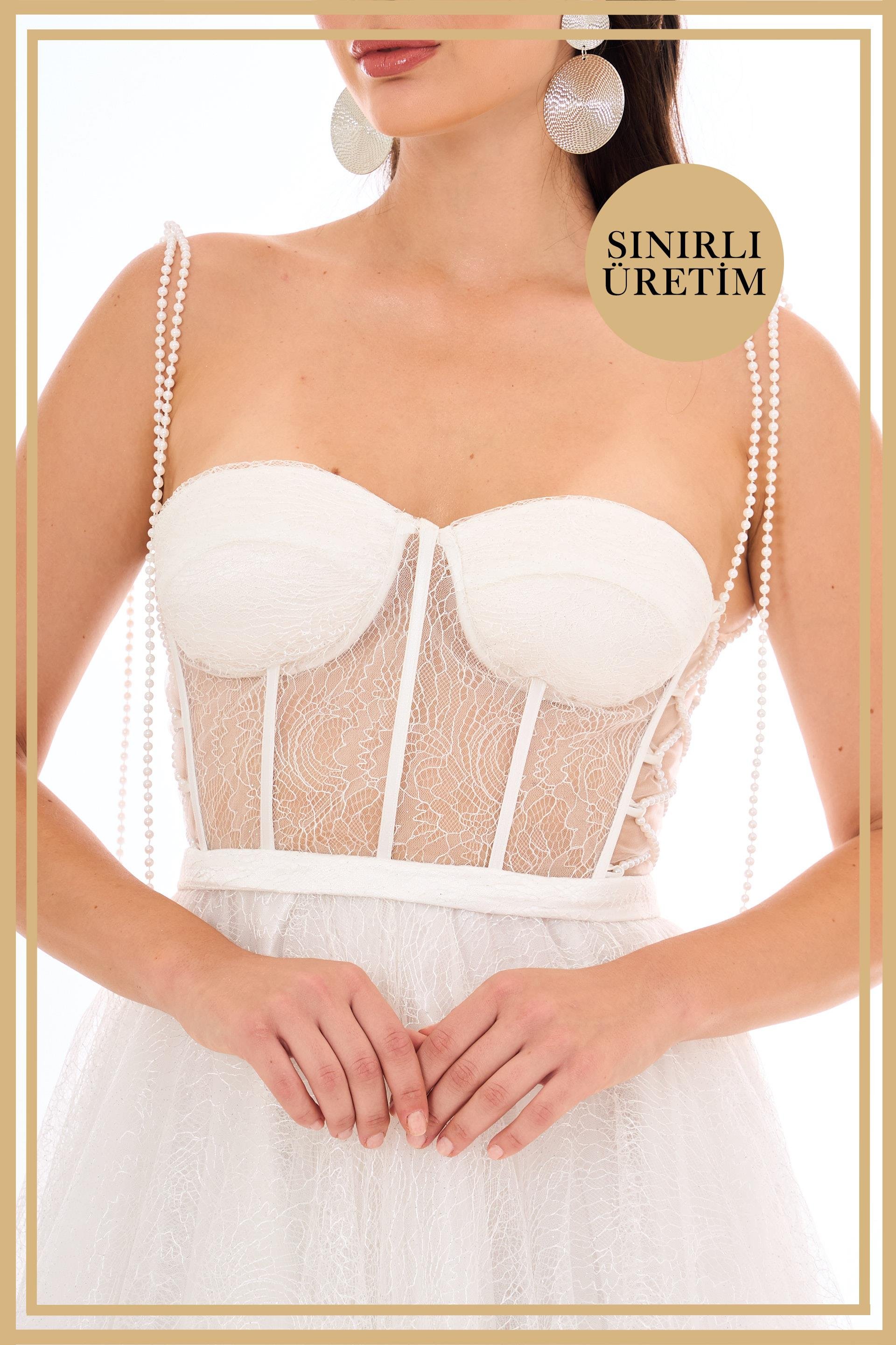 40019-6CARMENCarmen Limited Edition | JULIET Beyaz Midi Elbise