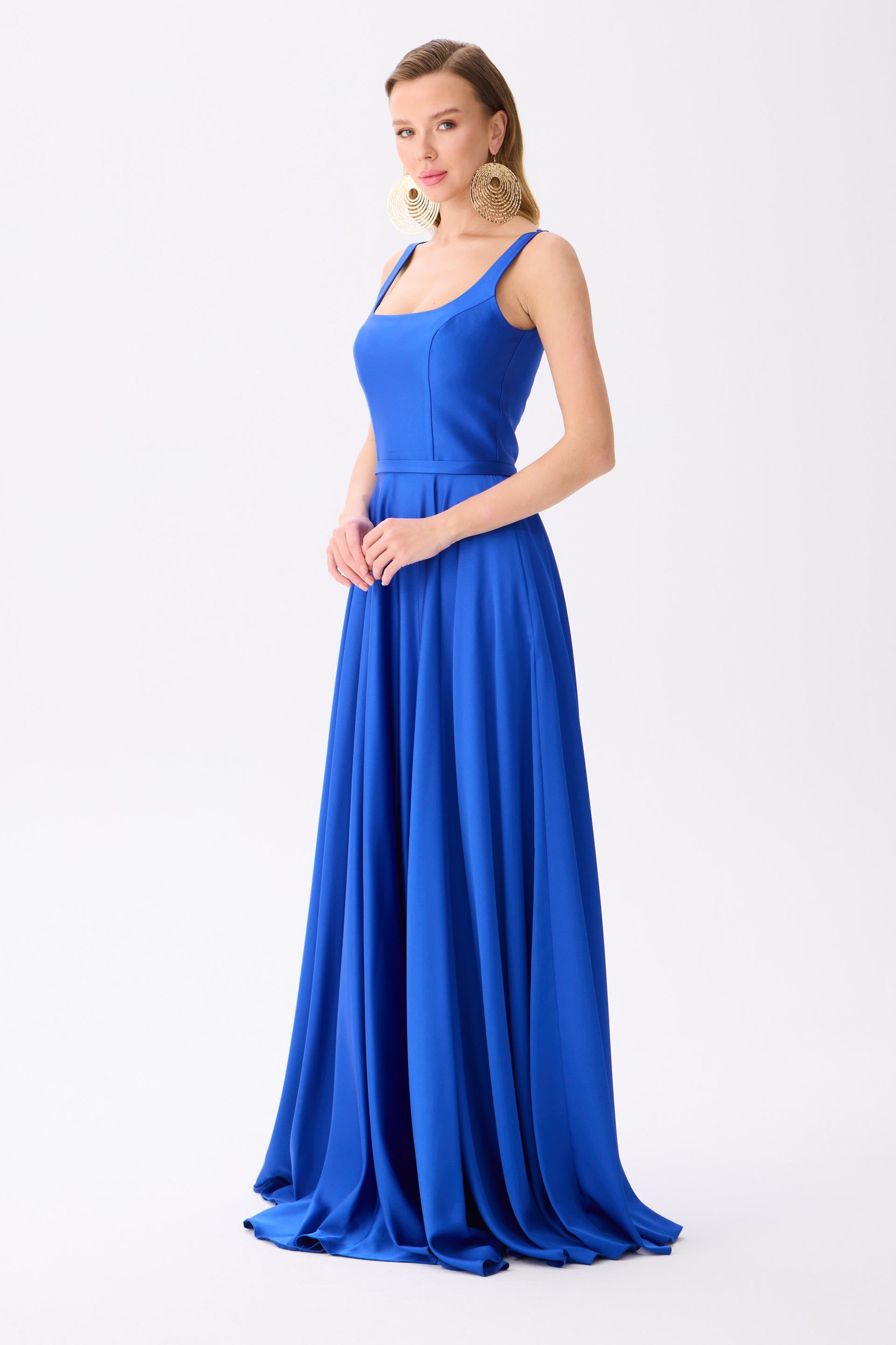 58506-25CARMENCarmen Saks Kare Yaka Saten Abiye Elbise