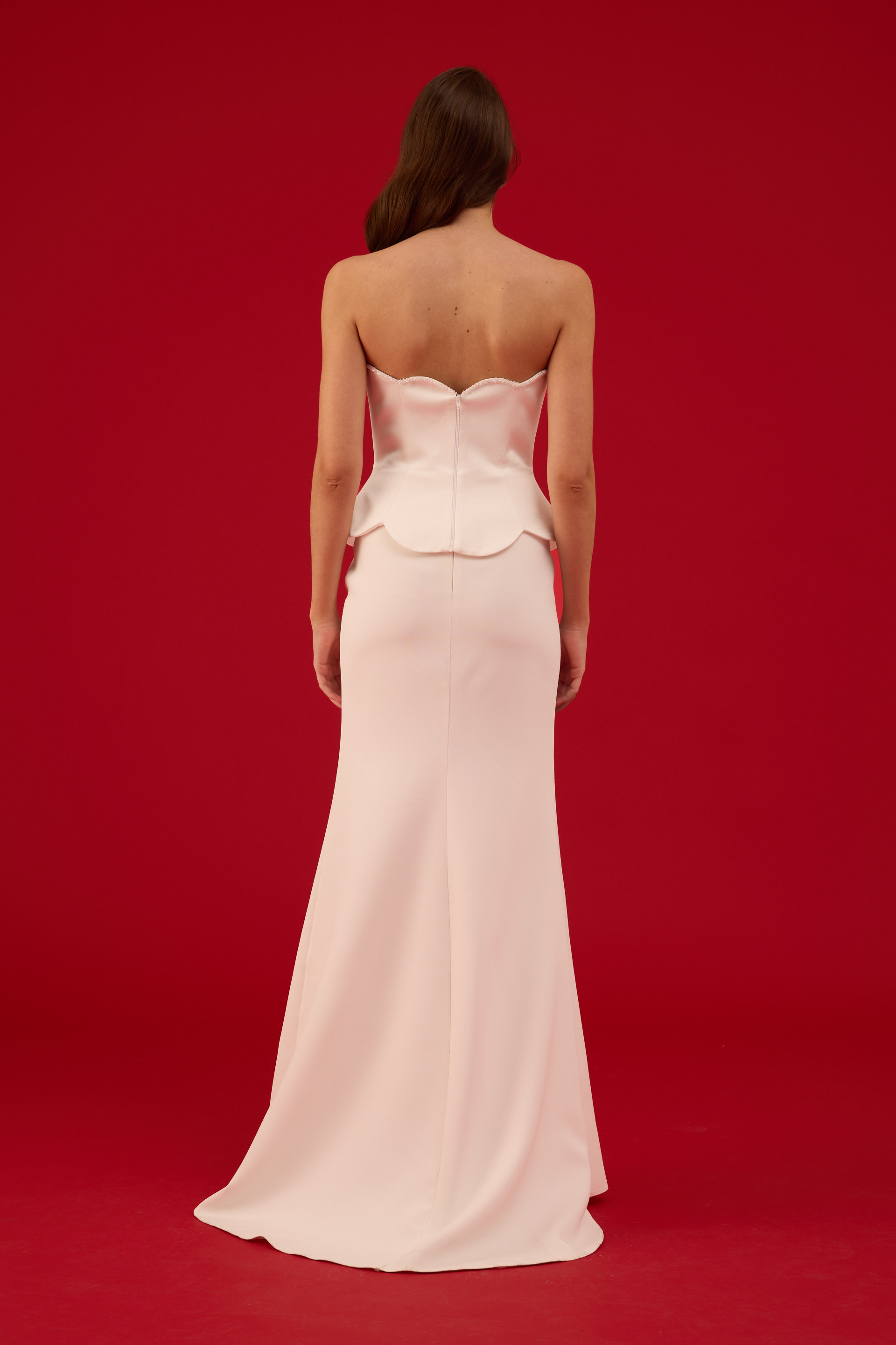 58662-2CARMENCarmen Beyaz İşlemeli Krep Nikah Elbisesi