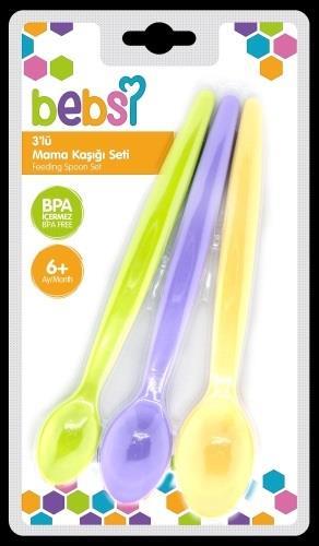 Bebsi 3'lü Set Mama Kaşığı - MAVİ
