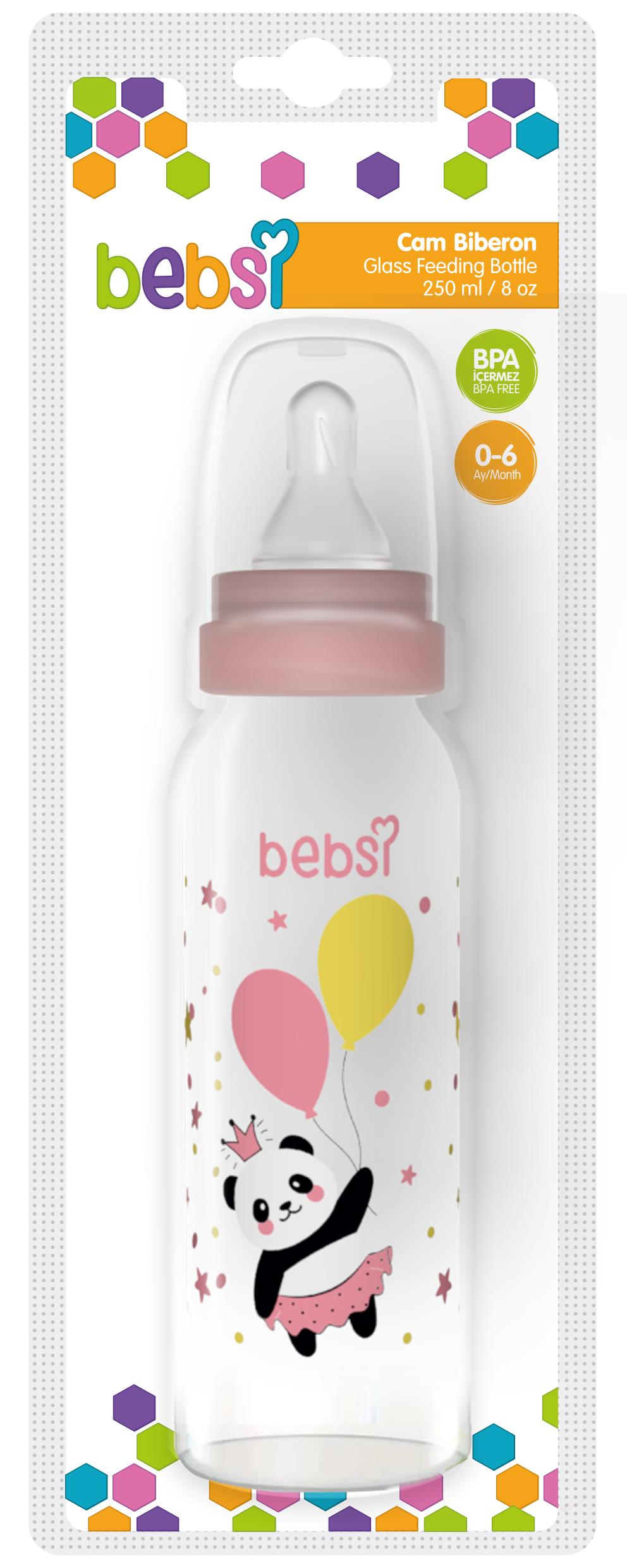 Bebsi Cam Biberon 250 ml - PEMBE