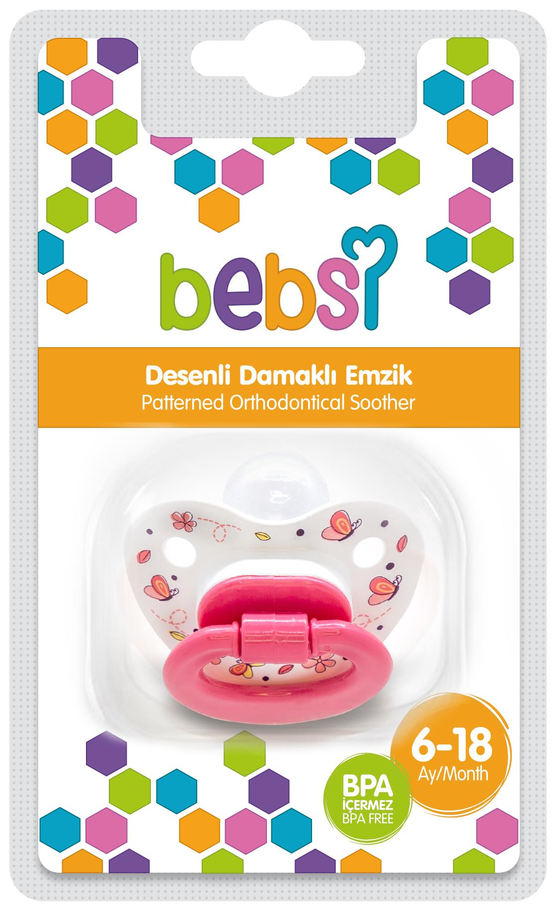 Bebsi Desenli Damaklı Emzik No:3 - PEMBE