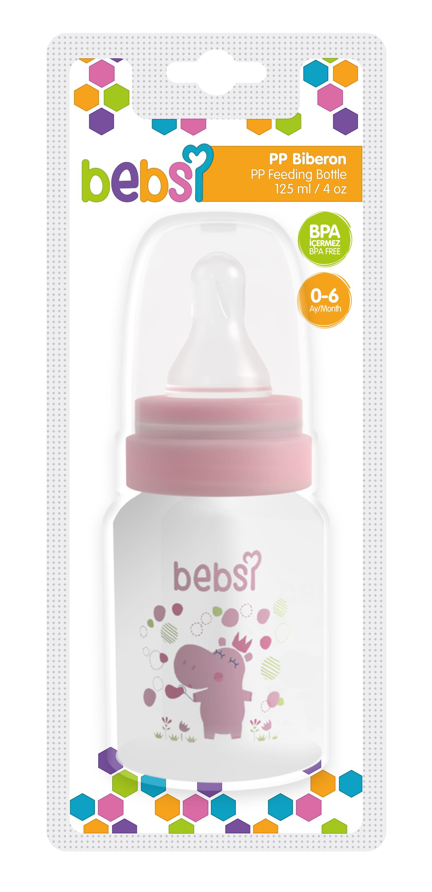Bebsi Klasik PP Biberon 125 ml - PEMBE