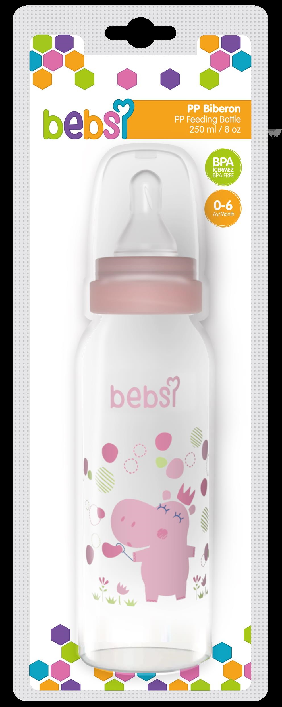 Bebsi Klasik PP Biberon 250 ml - PEMBE