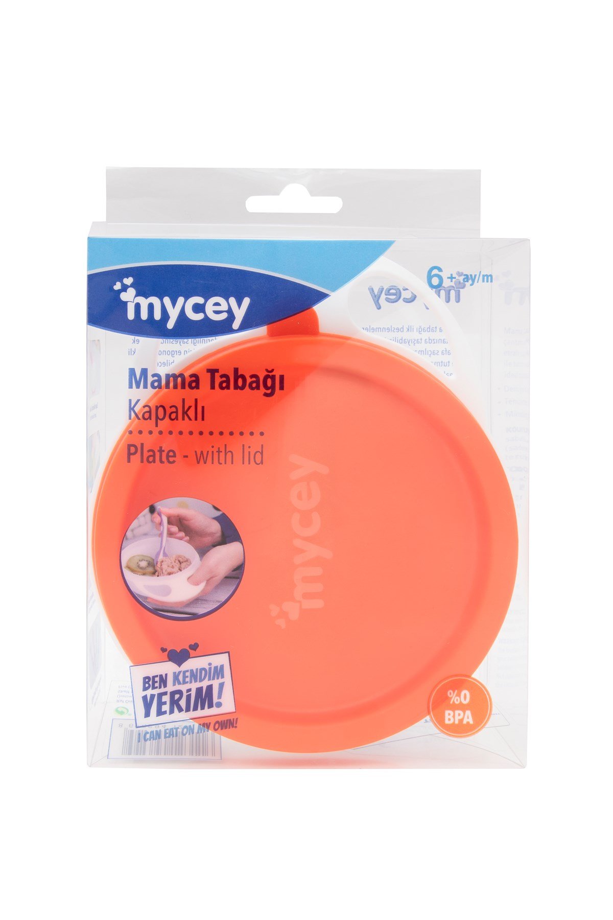 Mycey Kapaklı Mama Tabağı - Turuncu