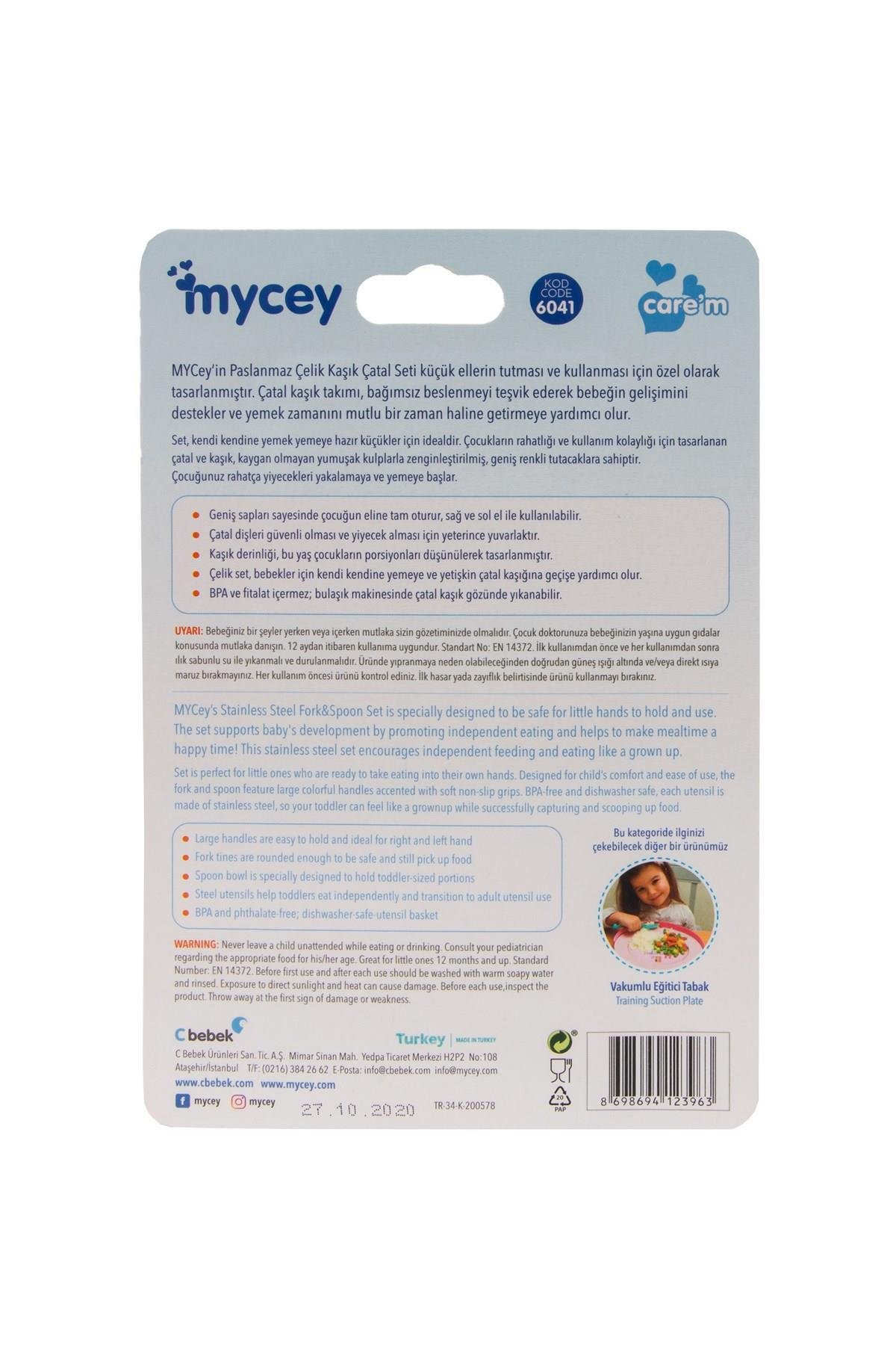Mycey Paslanmaz Çelik Çatal Kaşık Seti - Pembe