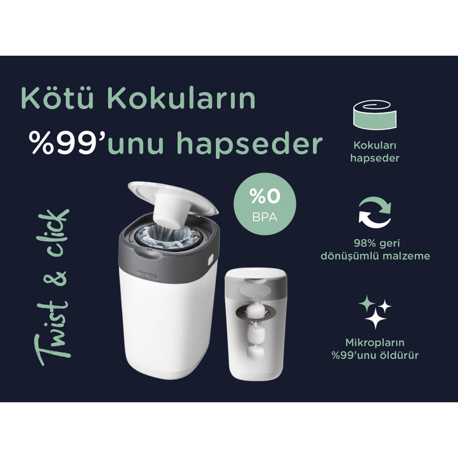 Tommee Tippee 3'lü Twist&Click Çöp Poşeti