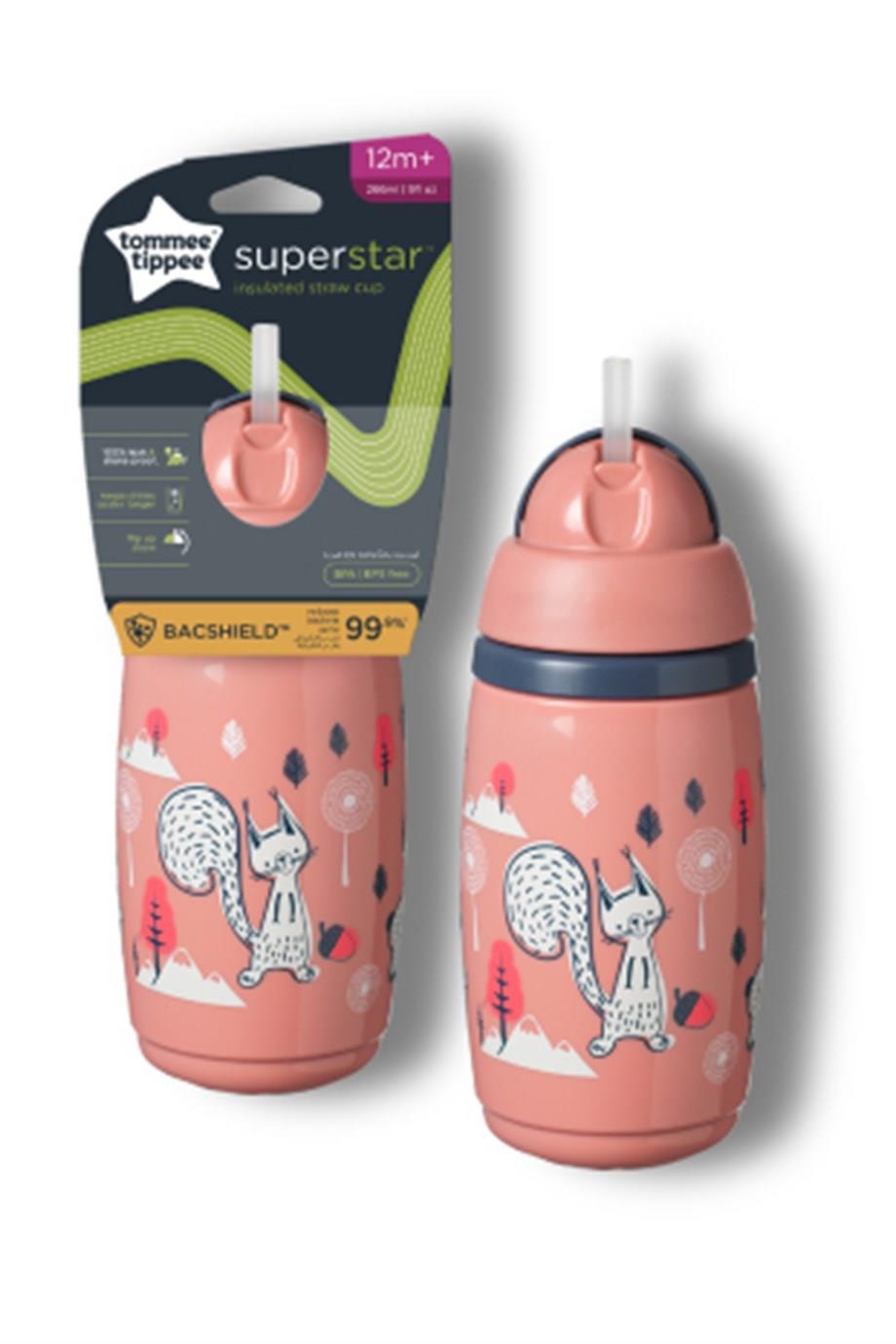 Tommee Tippee Isı Yalıtımlı Pipetli Bardak 266 ml - Pembe