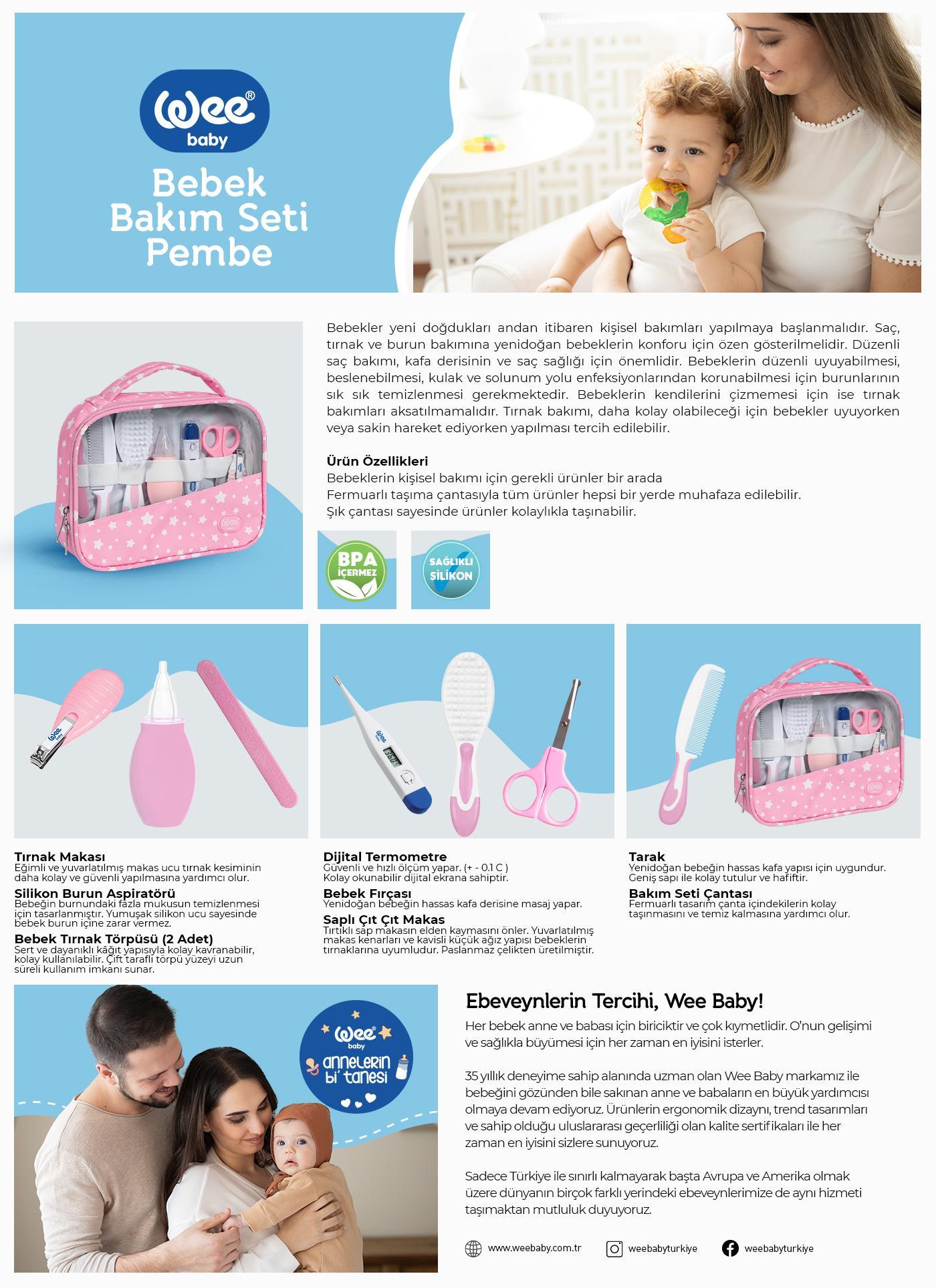 Wee Baby Bebek Bakım Seti - Pembe (Yüzen Ördekler Hediyeli)