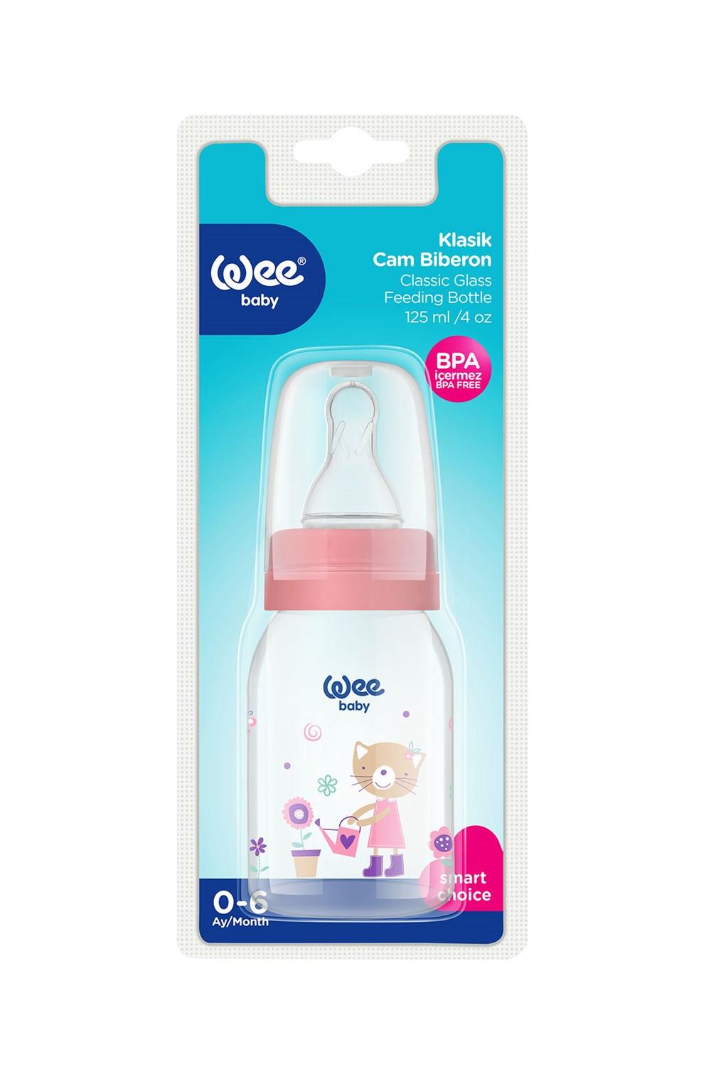 Wee Baby Klasik Cam Biberon 125 ml - PEMBE