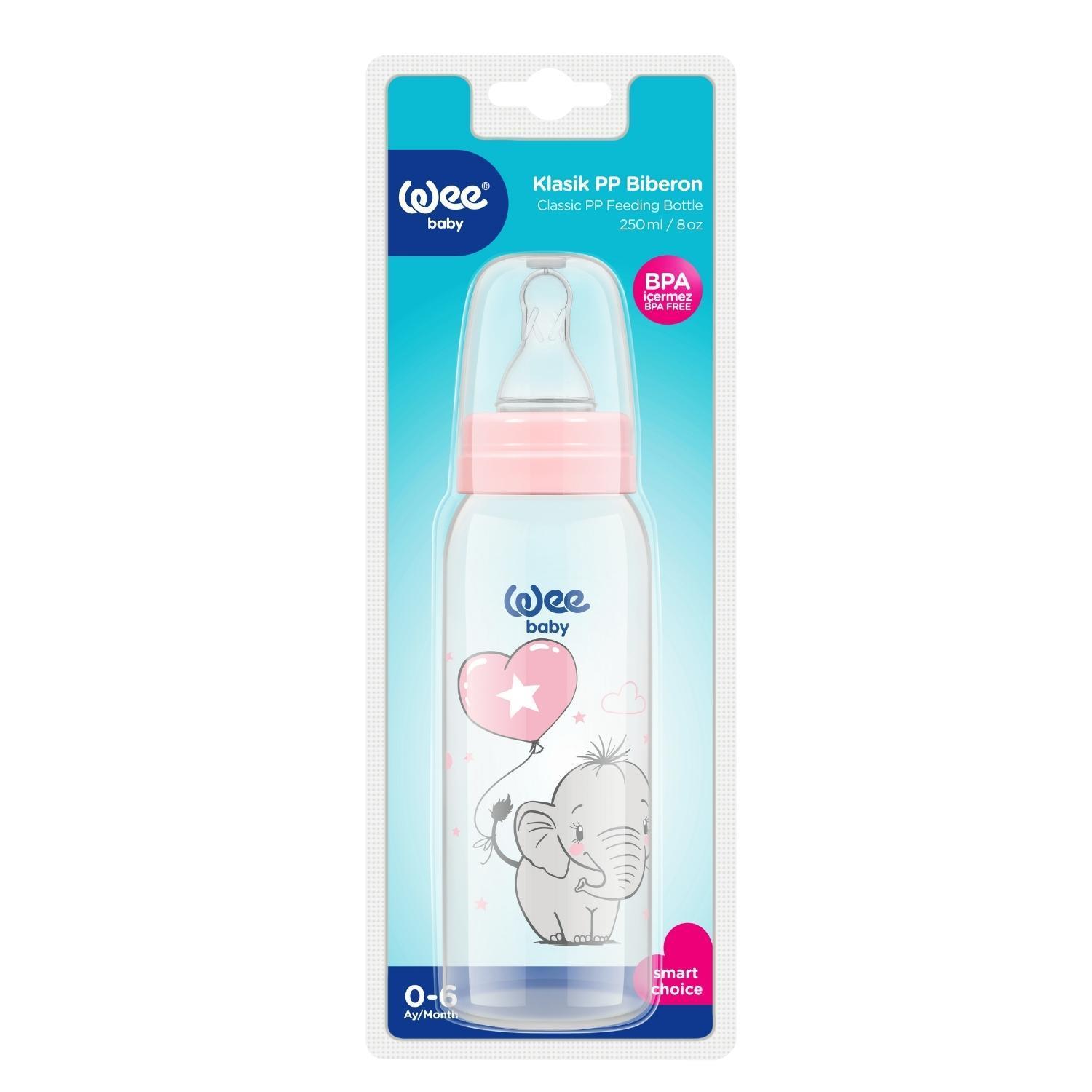 Wee Baby Klasik PP Biberon 250 ml - Pembe (2'li Set)