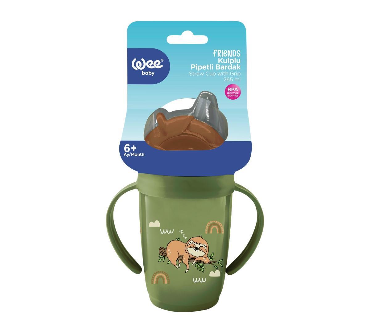 Wee Baby Kulplu Friends Pipetli Bardak - YEŞİL