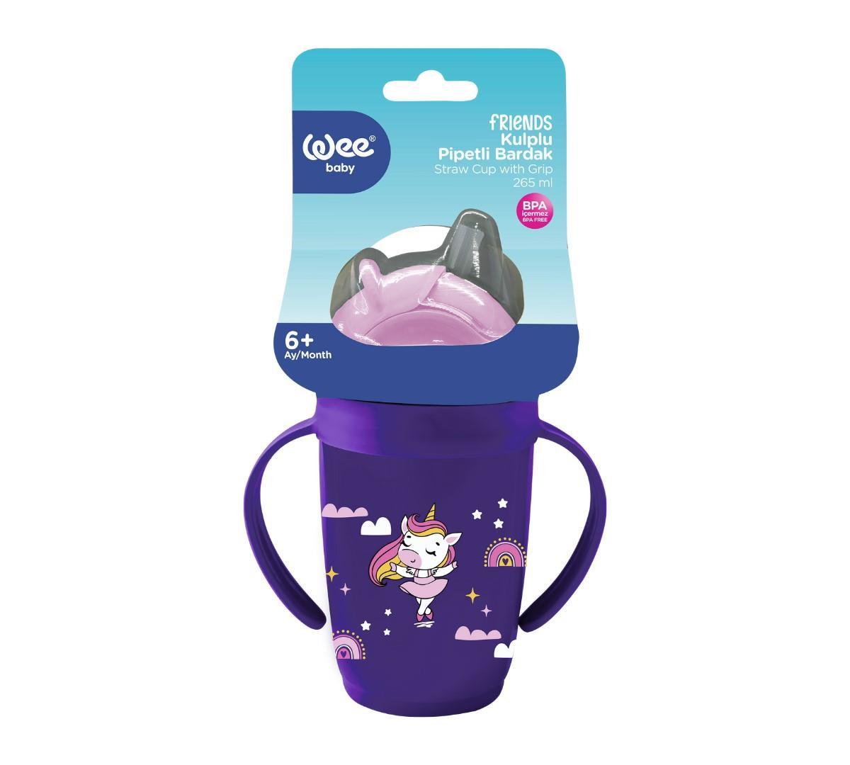 Wee Baby Kulplu Friends Pipetli Bardak - MOR