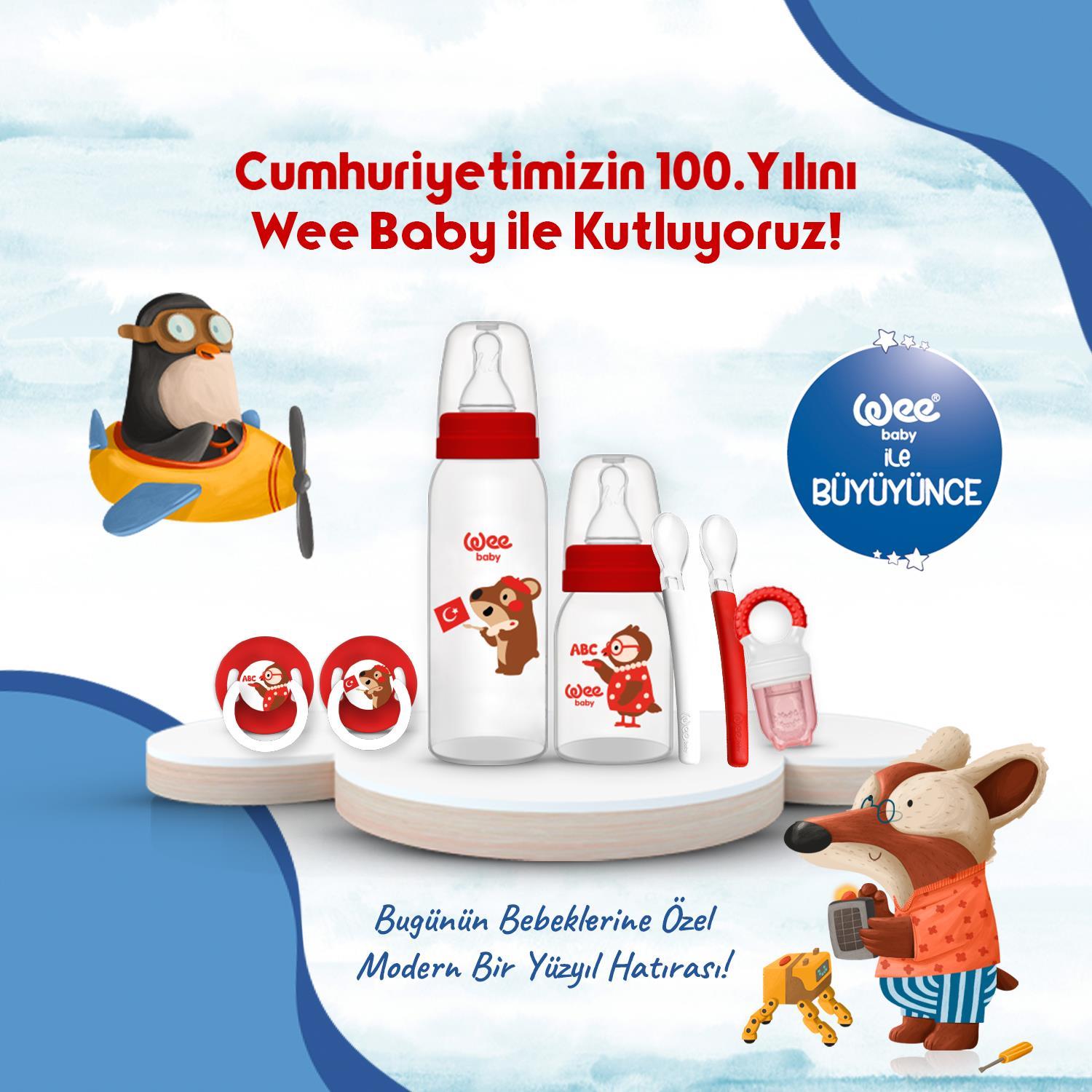 Wee Baby Mama Kaşığı Silikon Uçlu 2'li - KIRMIZI BEYAZ