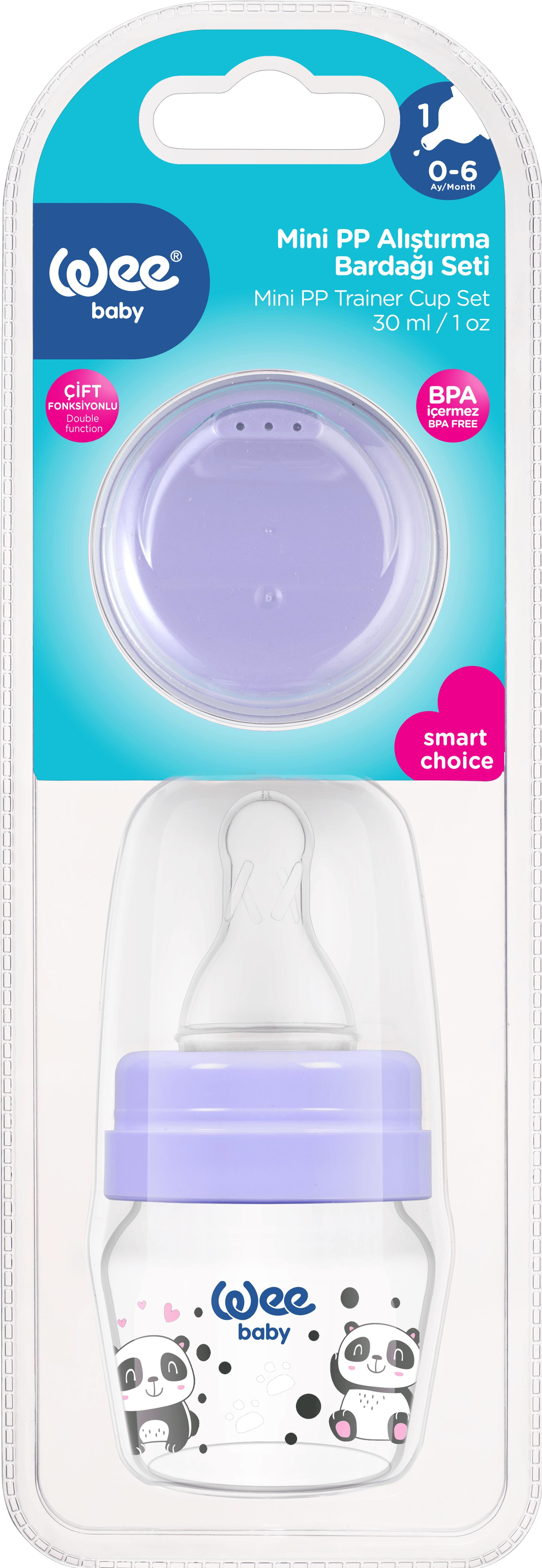 Wee Baby Mini PP Alıştırma Bardağı Seti 30 ml - MOR