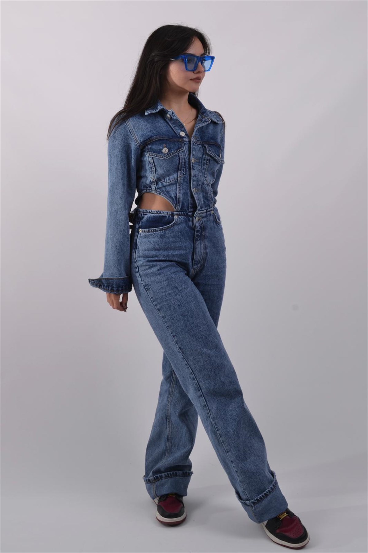 BEL DEKOLTELİ KOT TULUM