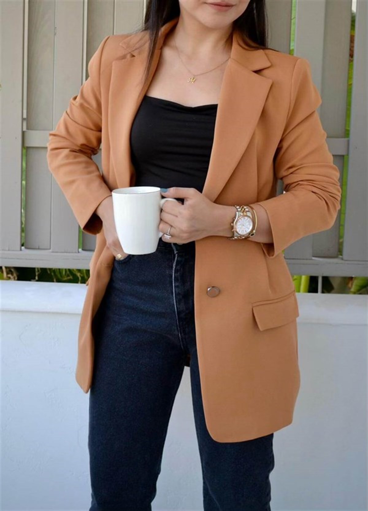 BELDEN OTURTMALI CAMEL BLAZER CEKET