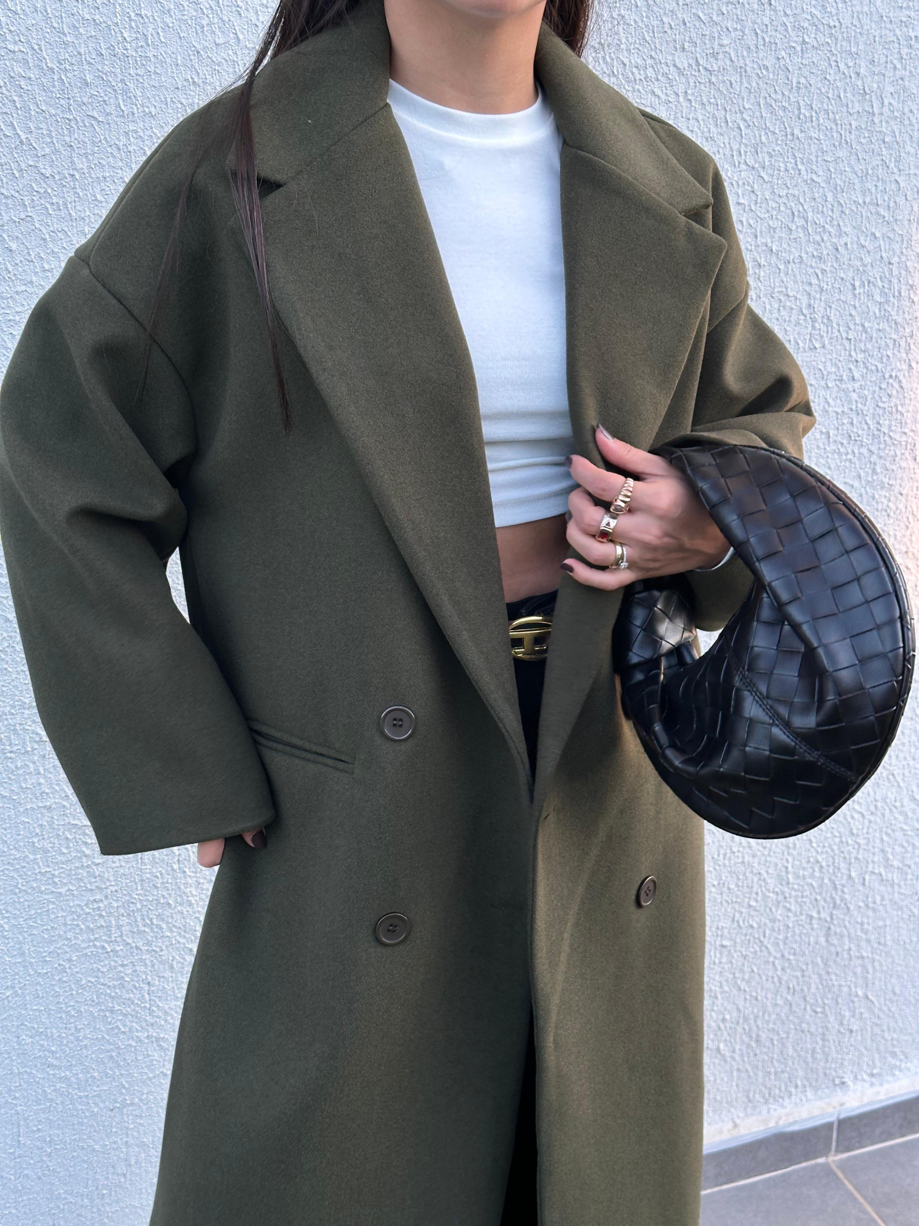 HAKİ OVERSİZE KAŞE KABAN