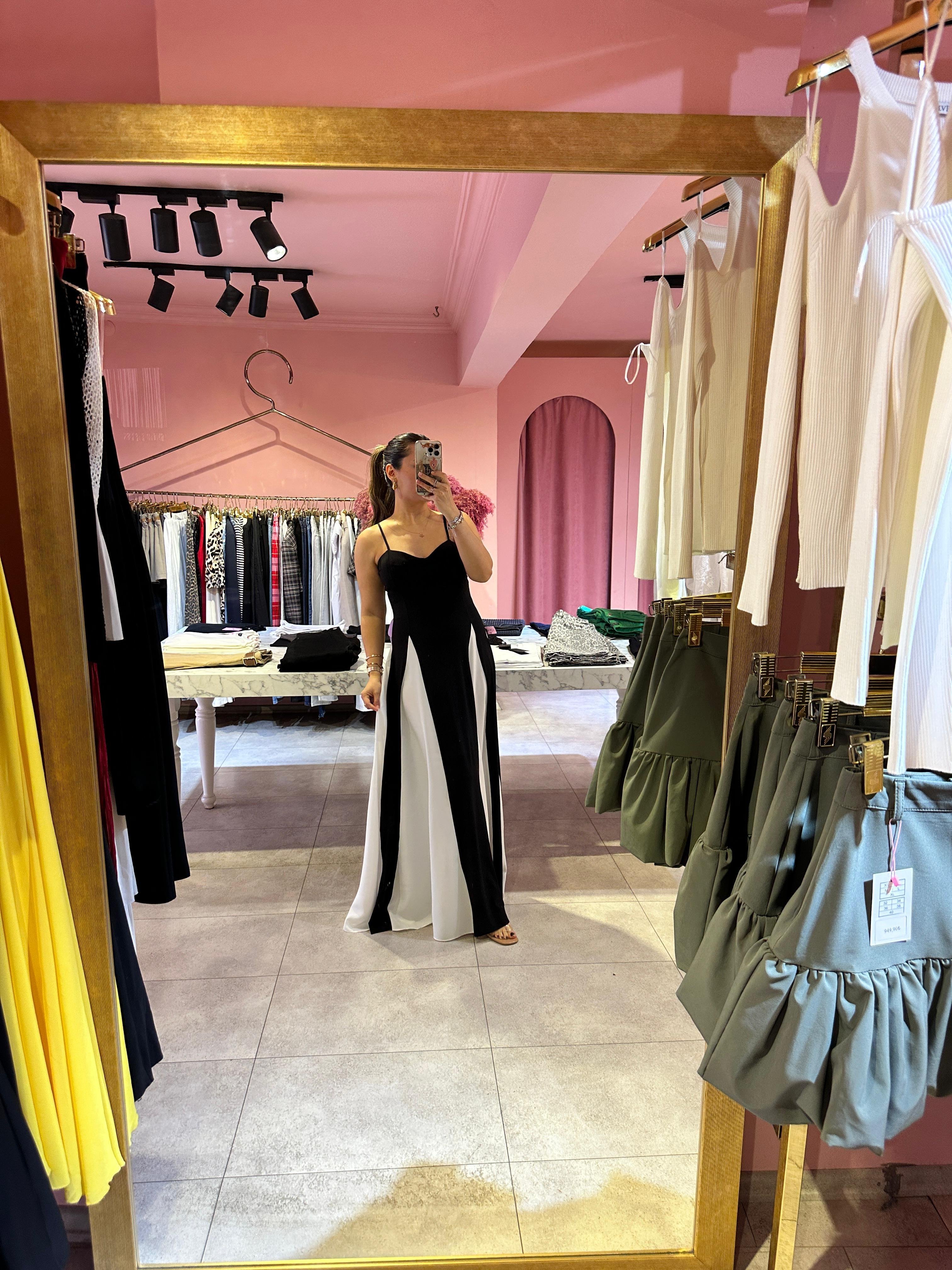 İP ASKILI MAXİ ELBİSE