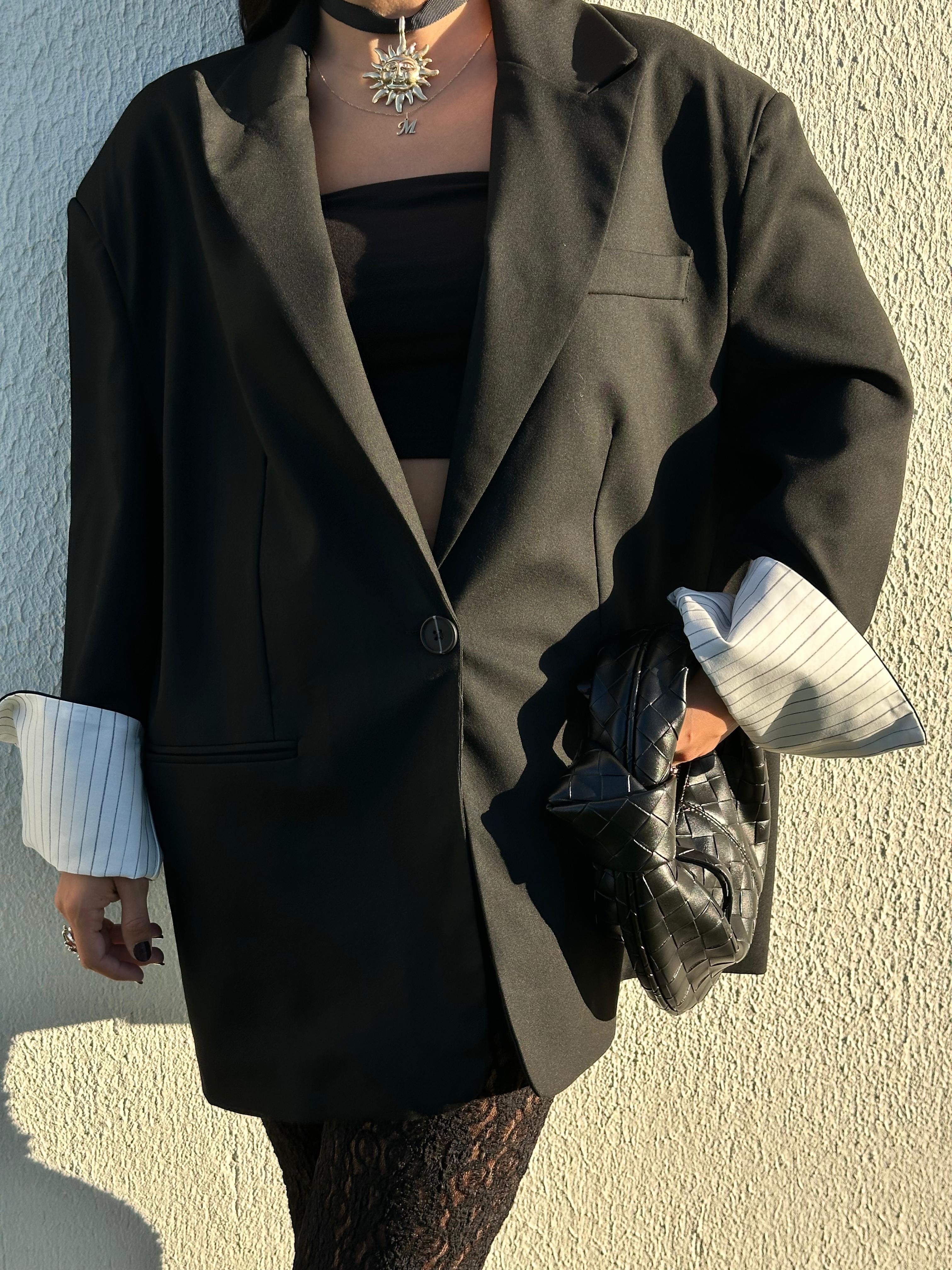 OVERSİZE KOL DETAYLI BLAZER CEKET