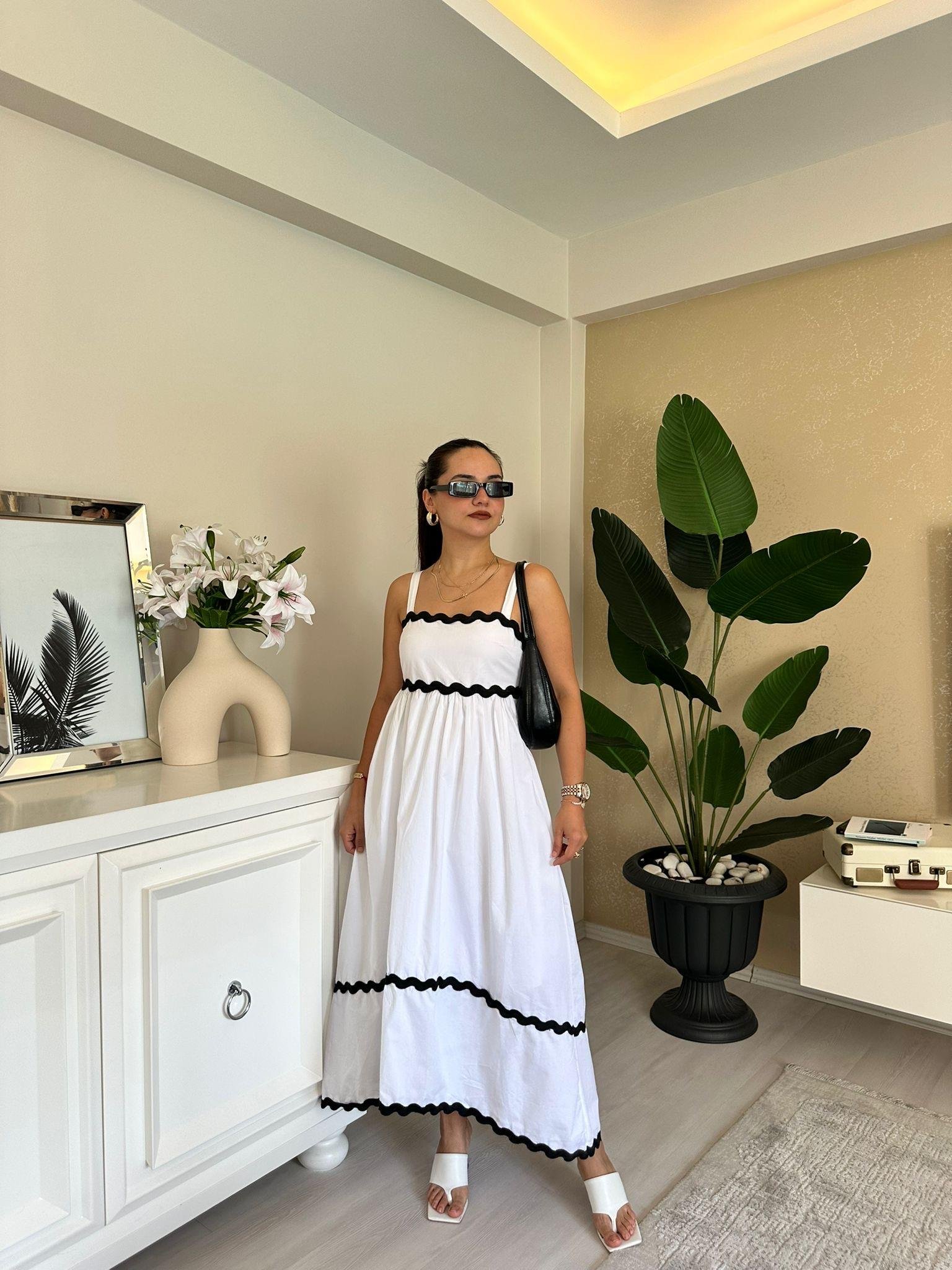 POPLİN SİYAH ŞERİTLİ