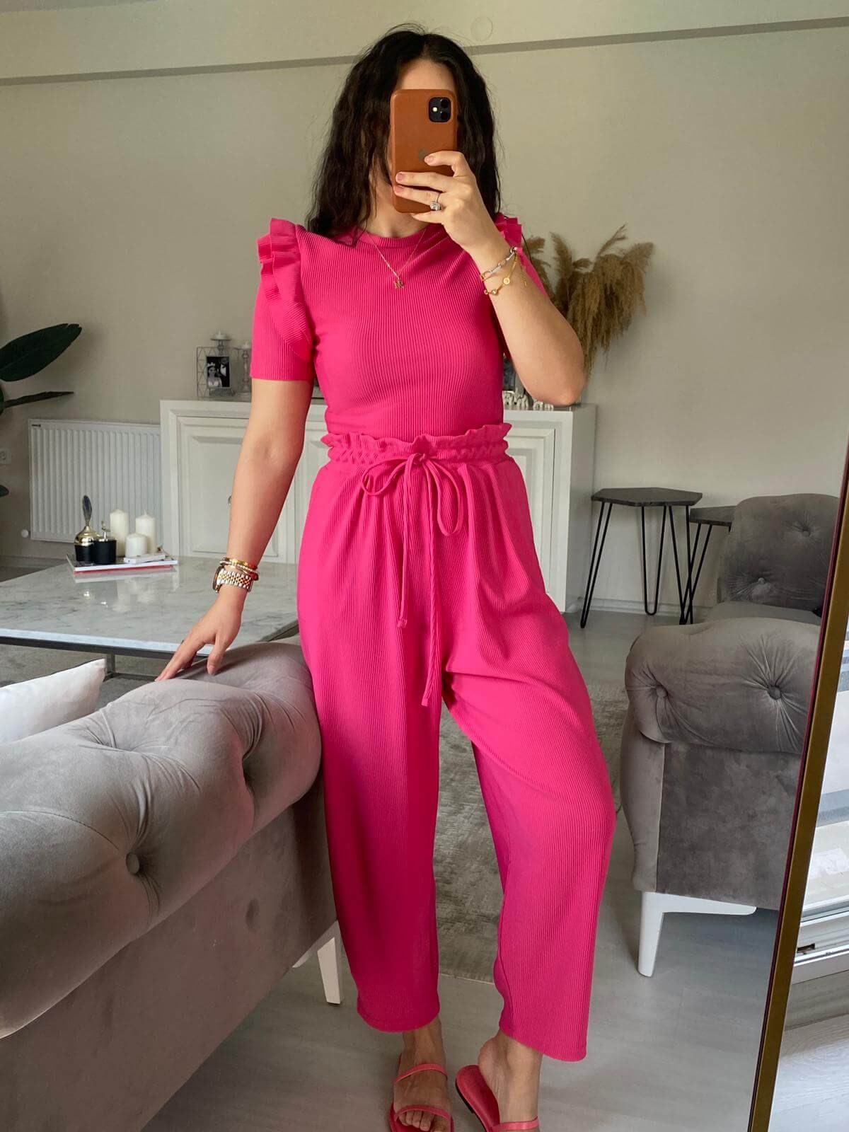 ŞALVAR PANTOLON PEMBE