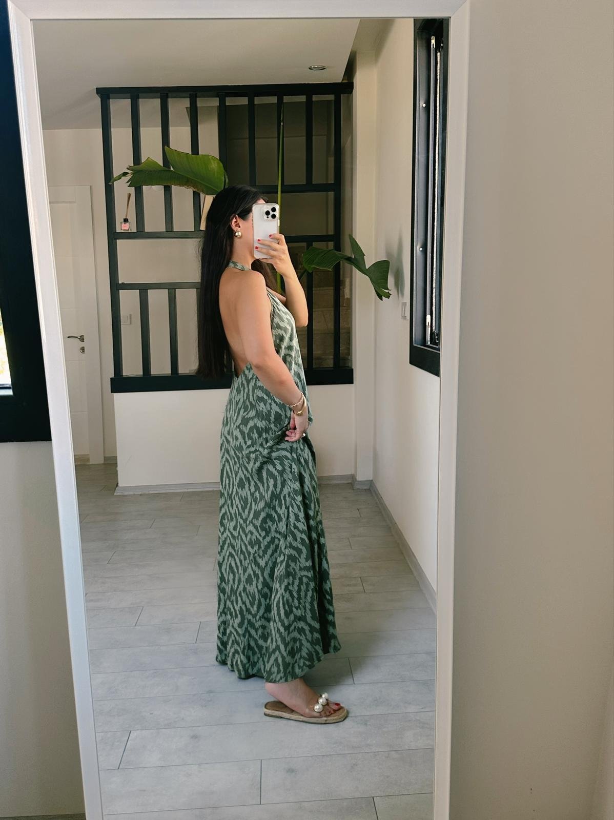 SIRT DEKOLTELİ VİSKON ELBİSE