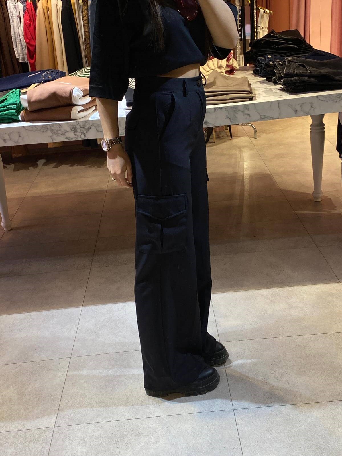 SİYAH CEPLİ KARGO PANTOLON