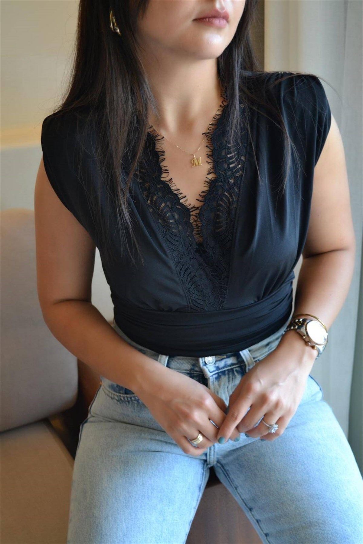 VATKALI DANTELLI BODYSUIT SIYAH