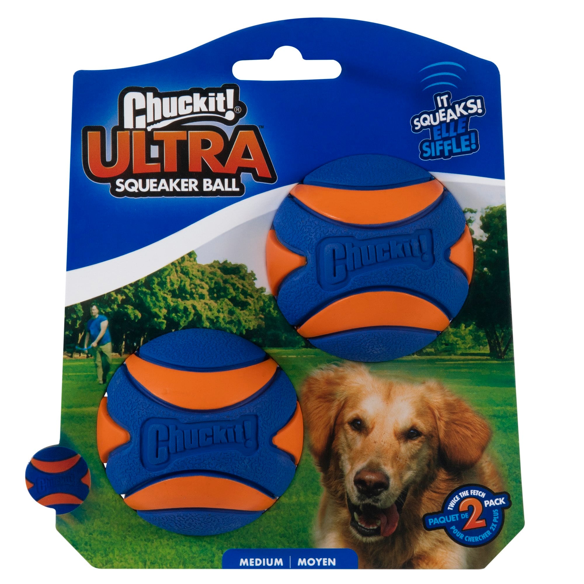 Chuckit! Ultra Squeaker Sesli Köpek Oyun Topu 2'li Paket (Orta Boy) - Köpek Oyuncakları