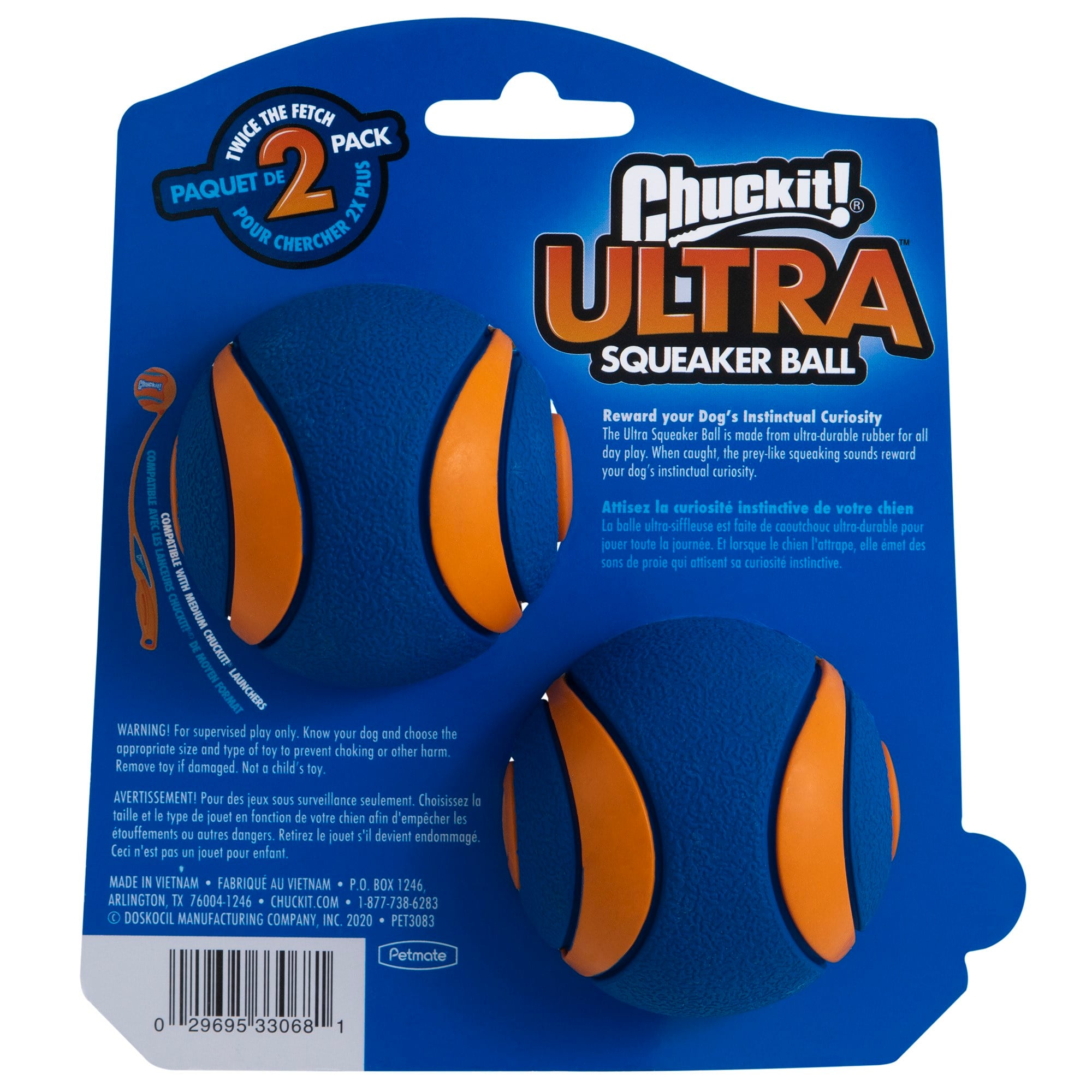 Chuckit! Ultra Squeaker Sesli Köpek Oyun Topu 2'li Paket (Orta Boy) - Köpek Oyuncakları