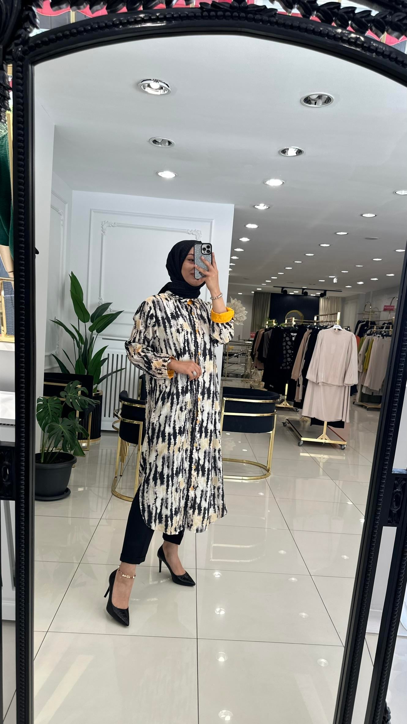 10515 Dalga gömlek elbise