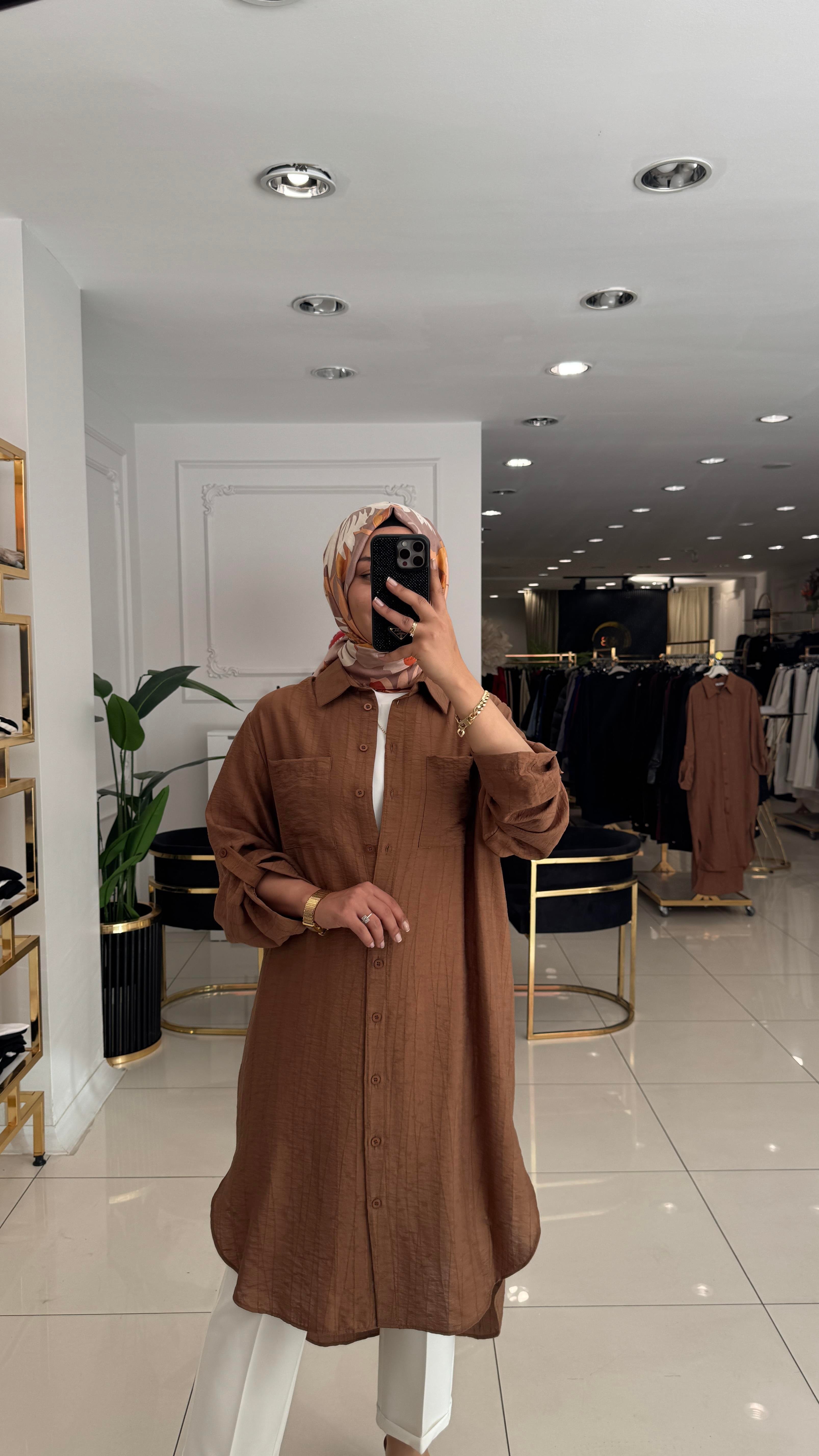 10796 Mina desenli tunik-CAMEL