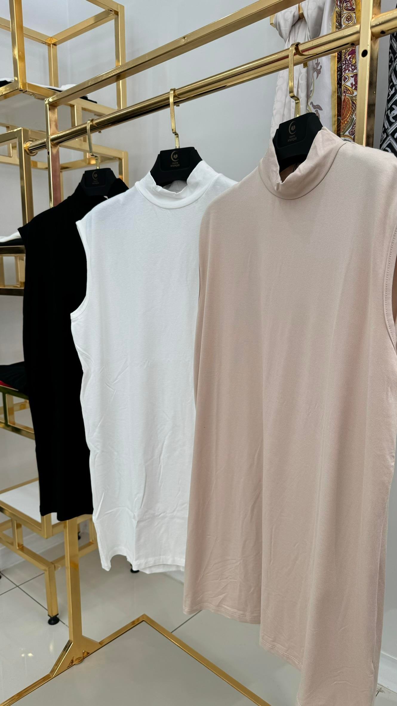 2030 Basic boyunlu uzun içlik-BEJ