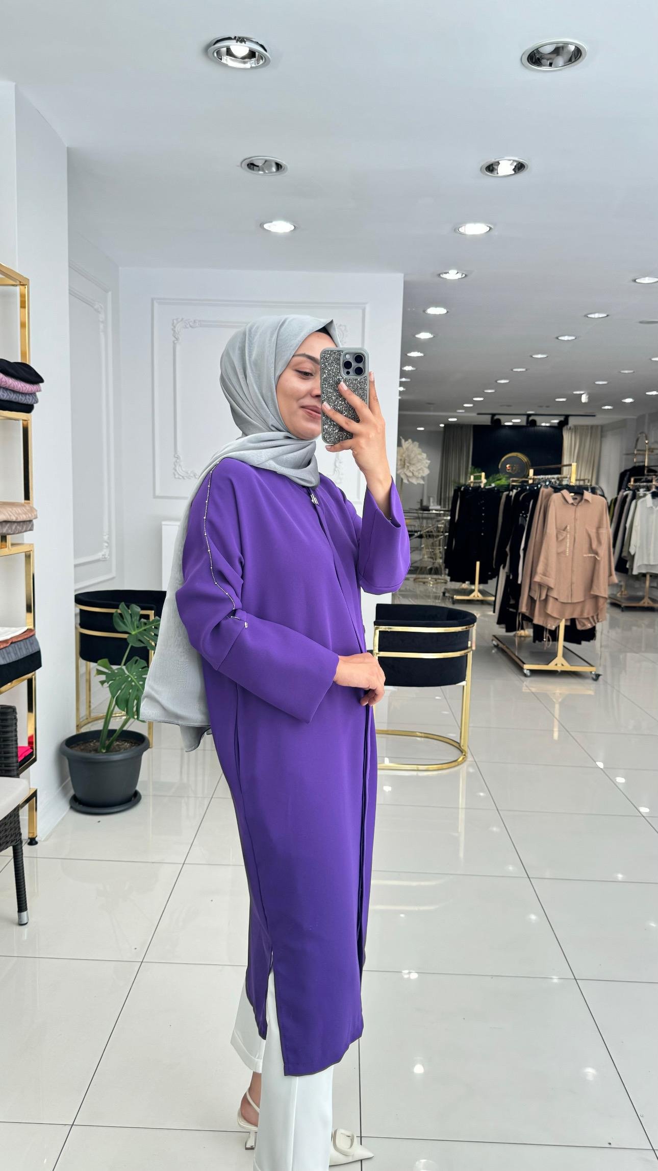 2066 İşlemeli tunik-kap-MOR