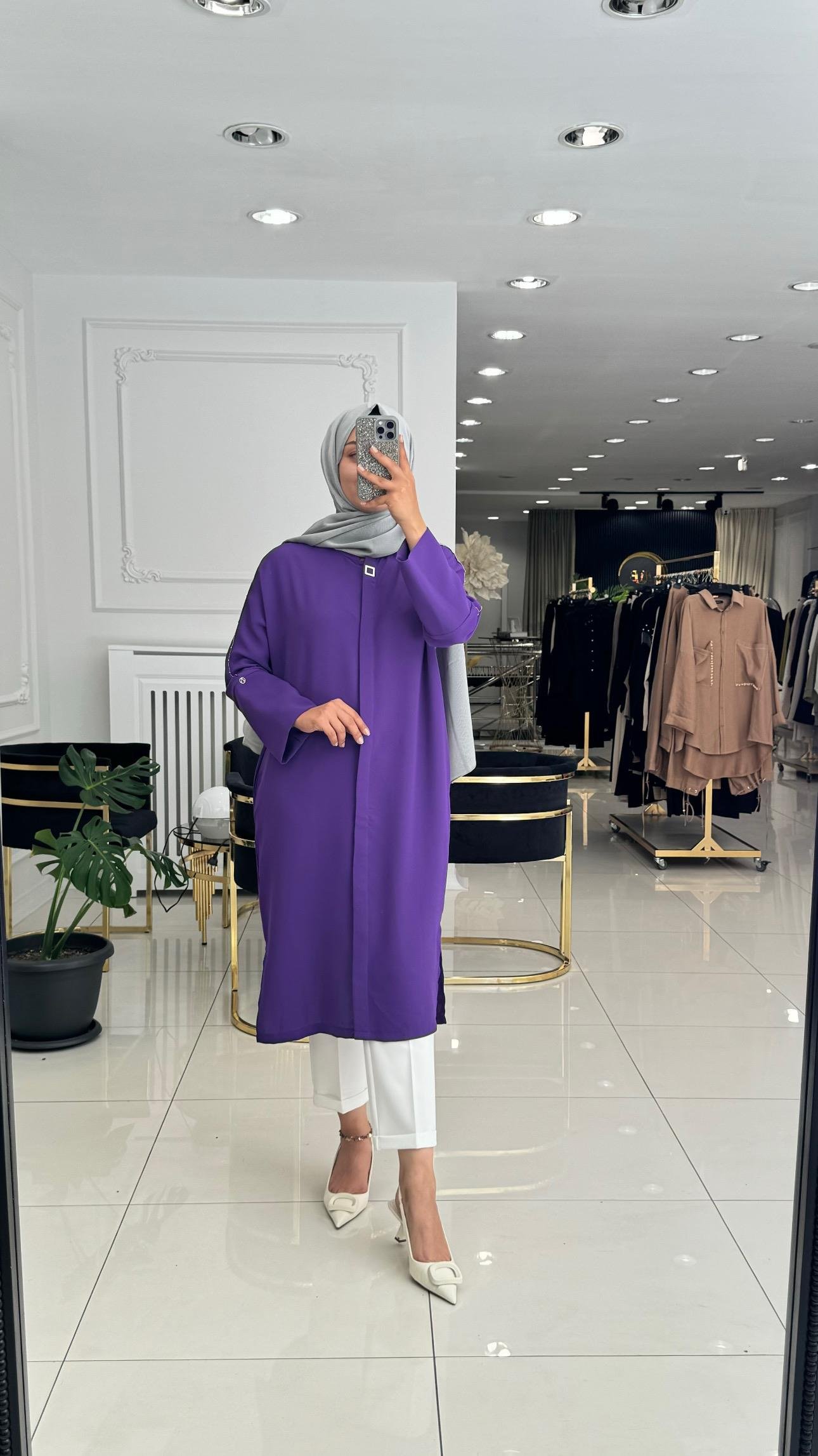 2066 İşlemeli tunik-kap-MOR